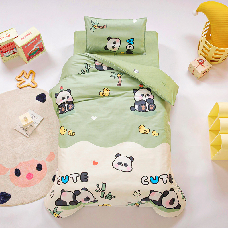 Picture of Kindergarten Quilt Three-Piece Set Baby Nap Quilt Children's Cotton Six-Piece Set Removable and Washable Cartoon Quilt for Summer