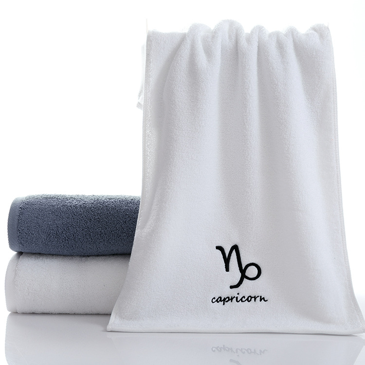 Picture of Pure Cotton Towel Creative Constellation Towel Couple Gift Thickeneded Sports Face Towel Pure Cotton Towel Embroidered Logo Soft