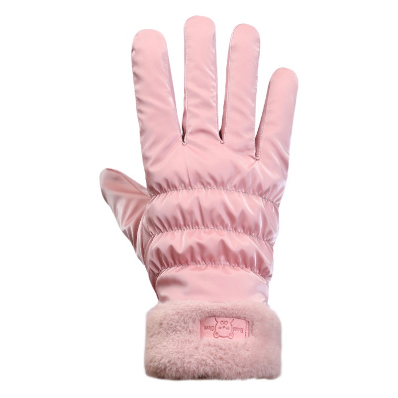 Ski gloves women's winter riding cold-proof non-slip fleece-lined thick warm electric car touch screen cotton Waterproof Winter