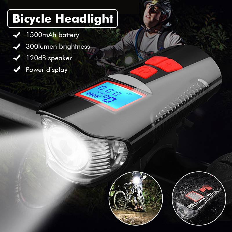 New bicycle light rechargeable cycling light [headlight horn power display code meter multi-function in one] Wholesale