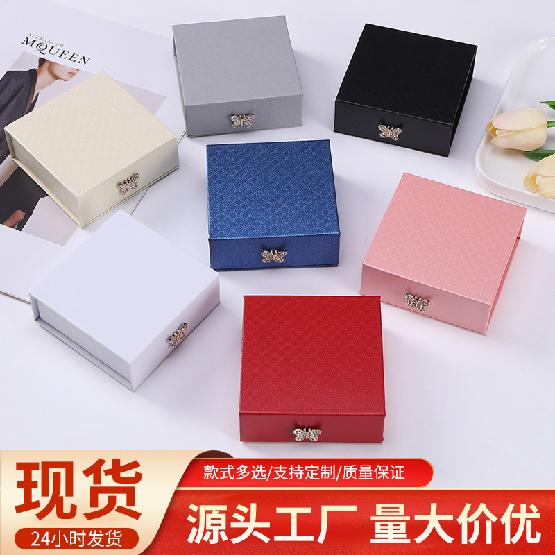 Manufacturer Wholesale Flip-Top Box Necklace Ring Bracelet Decorative Box Gift Box Jewelry Storage Box Cross-Border Hot Sale