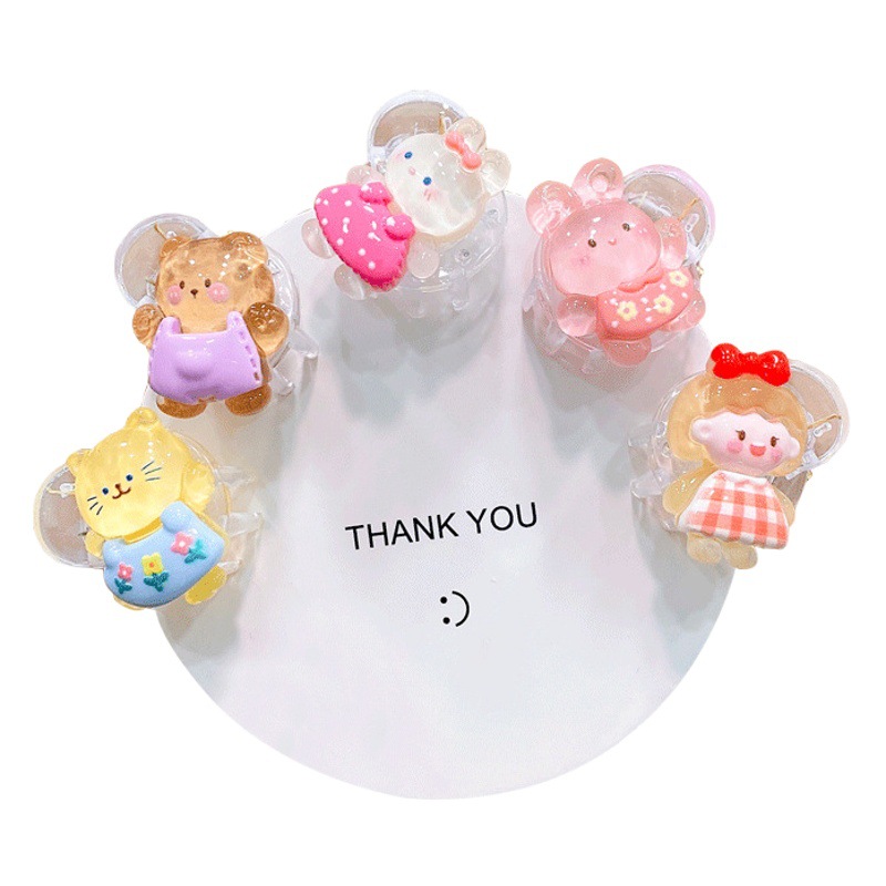 Jelly Cartoon Small Grab Clip Children and Girls Cute Clip Baby Korean Style Bangs Clip Flower Hairpin Hair Accessories Headwear