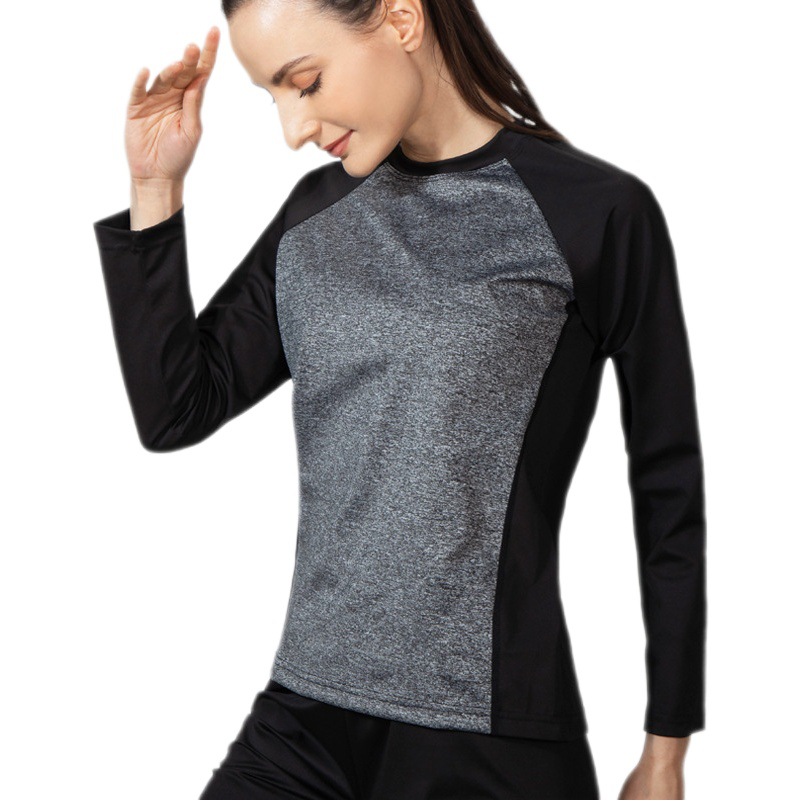 Picture of Cross-Border Large Size Long-Sleeved Sweat Suit Women's Running Sports Breathable T-Shirt 
 Fitness Tops, Sweat Suits, Dance Sweat Suits
