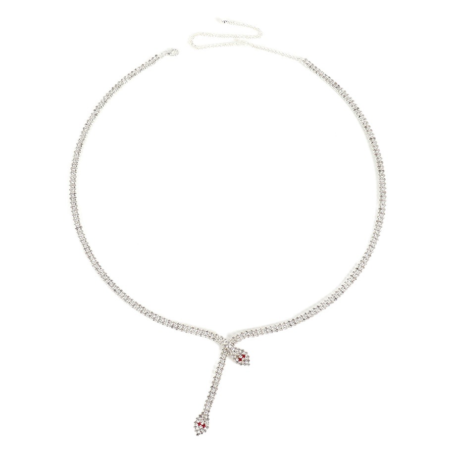 Waist Chain with Fashionable Rhinestone Snake Shape, European and American Style, Sexy Summer Beach Waist Chain, Metal Tassel