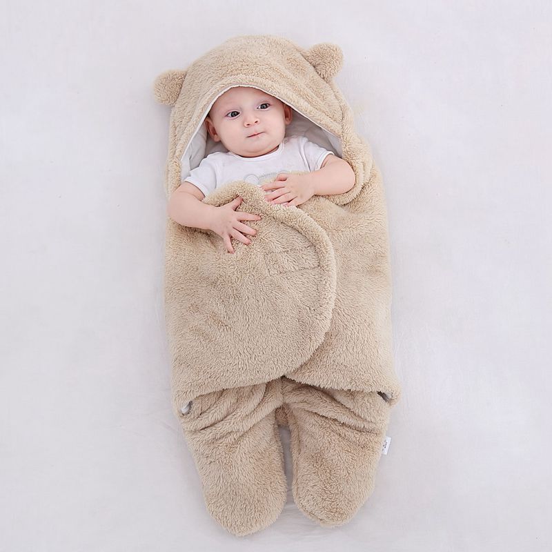 Picture of Coated Baby Newborn Baby Sleeping Bag Anti-Scare Swaddling Baby Supplies for Newborn Baby in Autumn and Winter