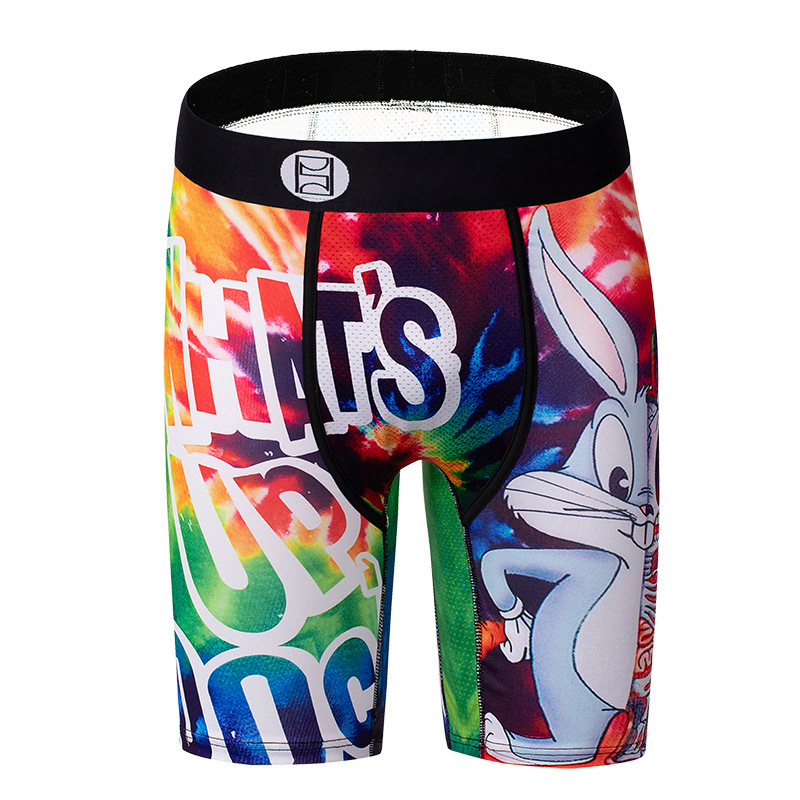 Picture of Men's Underwear Cartoon Print Men's Quick-Drying Boxer Briefs Sports Underwear Fitness Extended Underwear Men's Wholesale