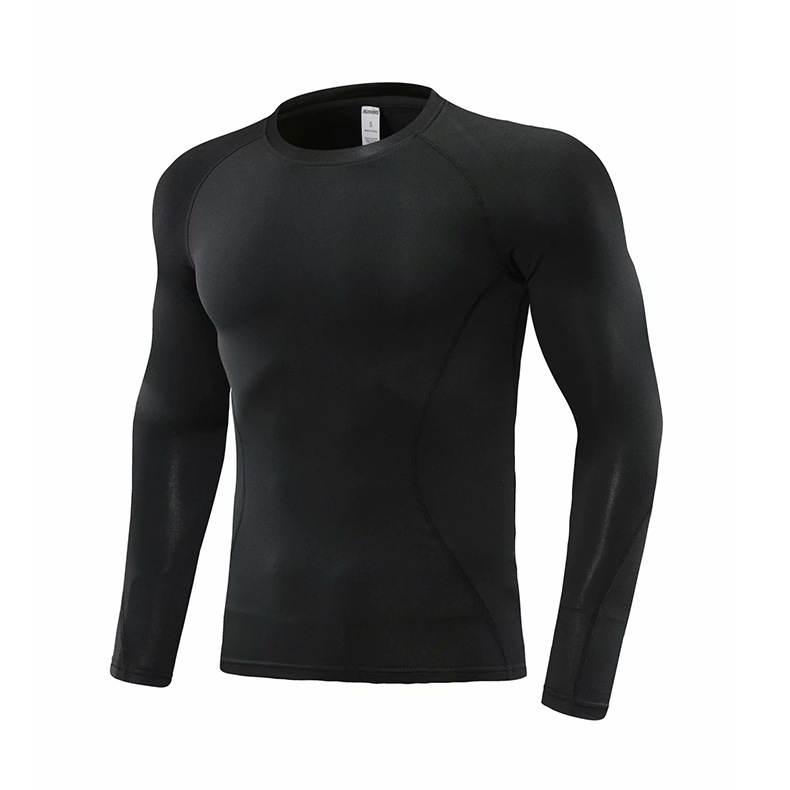 Amazon Quick Dry Long Sleeve Tight Men's Sports Crewneck Top Children's Running Fitness Training Clothes Compression Clothes