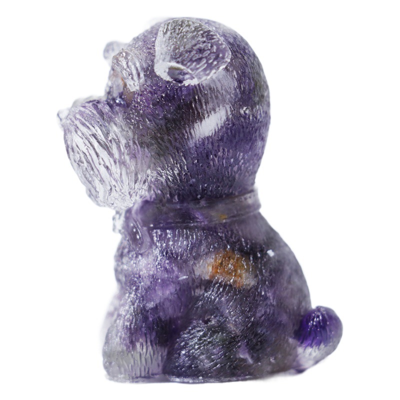 Picture of Natural Crystal Gravel Gum Drops Amethyst Schnare Dog Bean Crystal Ornaments Gift Crafts