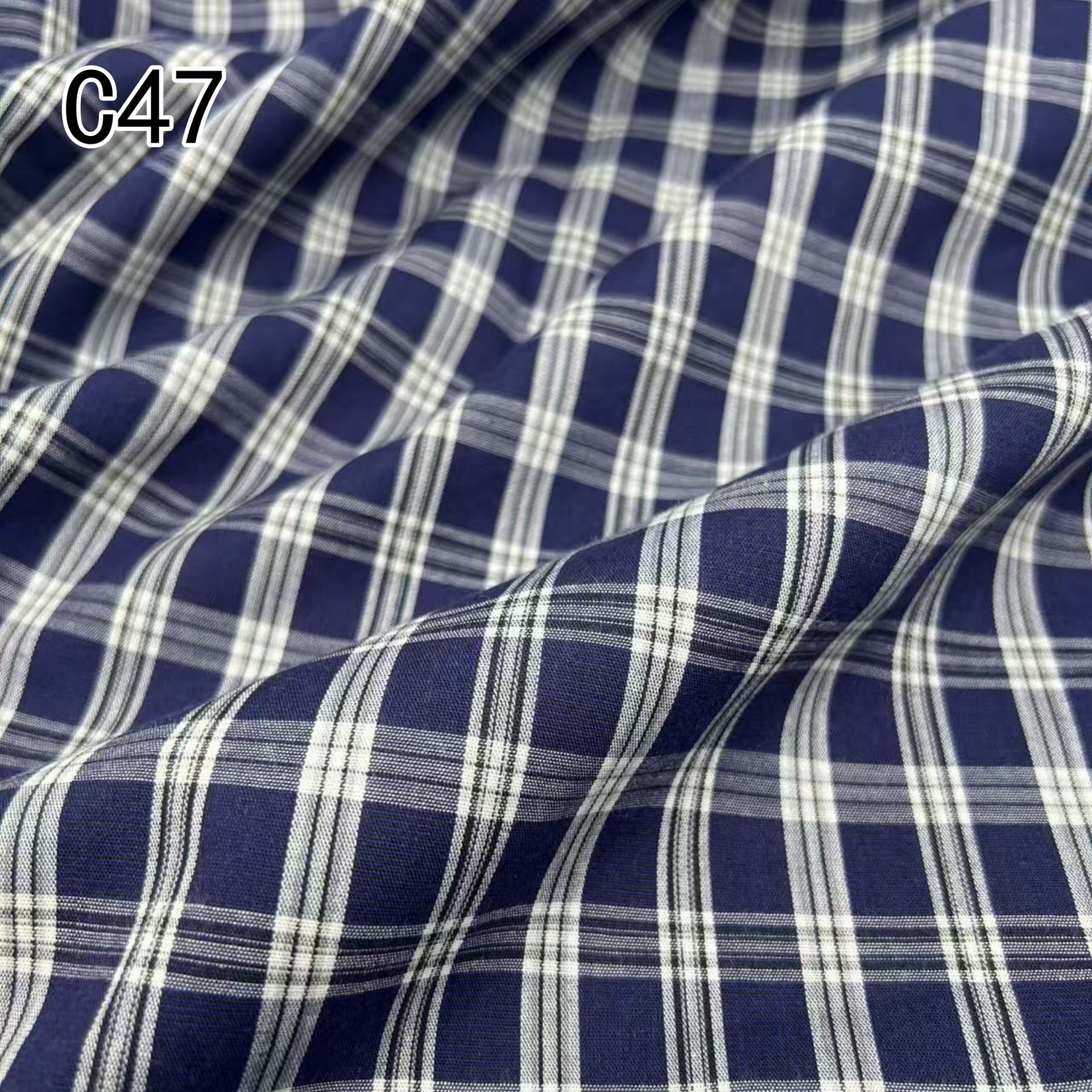 Cotton poplin dyed plaid spring and summer fashion high-density shirt dress pajama plaid fabric