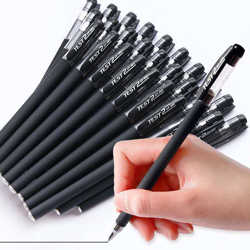 Gp380 Gel Pen Black Frosted Signature Pen Business Stationery Student Exam Wholesale Carbon Pen 0.5mm Needle Tube