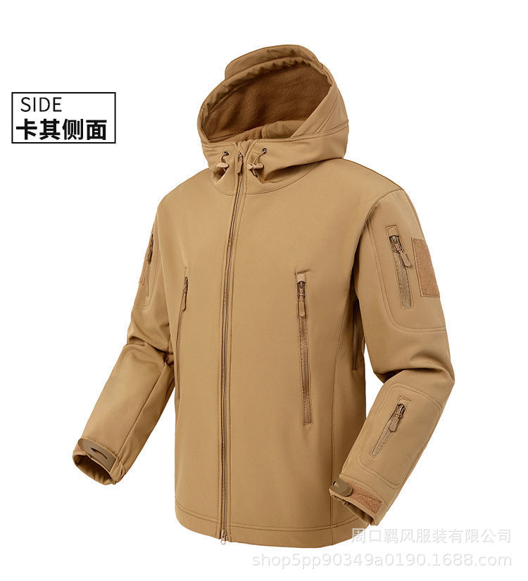 Picture of Outdoor Shark Skin Soft Shell Jacket Men's Winter Fleece Jacket Waterproof Windproof Men's Three-in-One Warm Camouflage Mountaineering