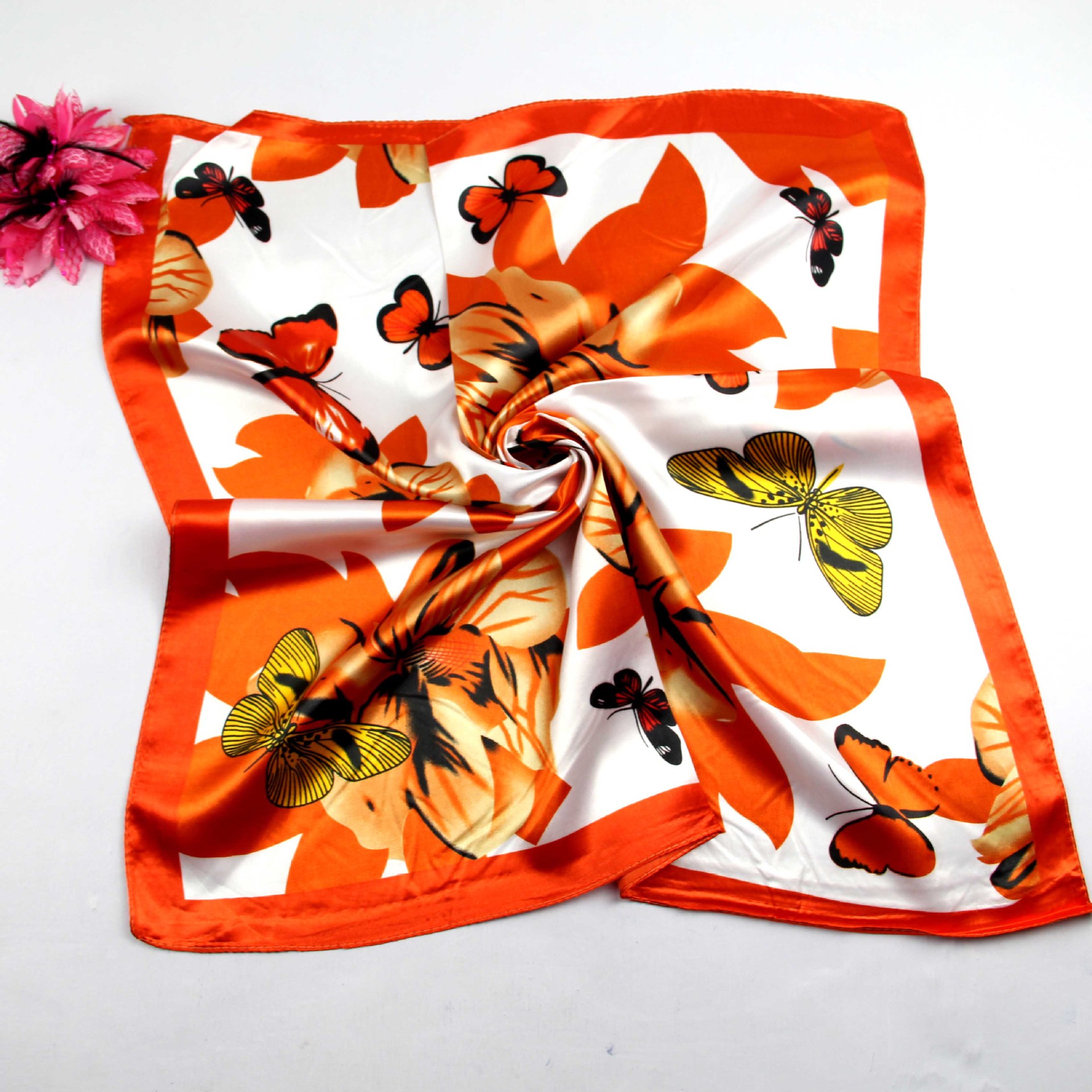 Picture of Korean Style New Autumn and Winter Small Silk Scarf Women's Imitation Silk Versatile Professional Small Square Scarf Manufacturer Wholesale Hangzhou Silk Scarf