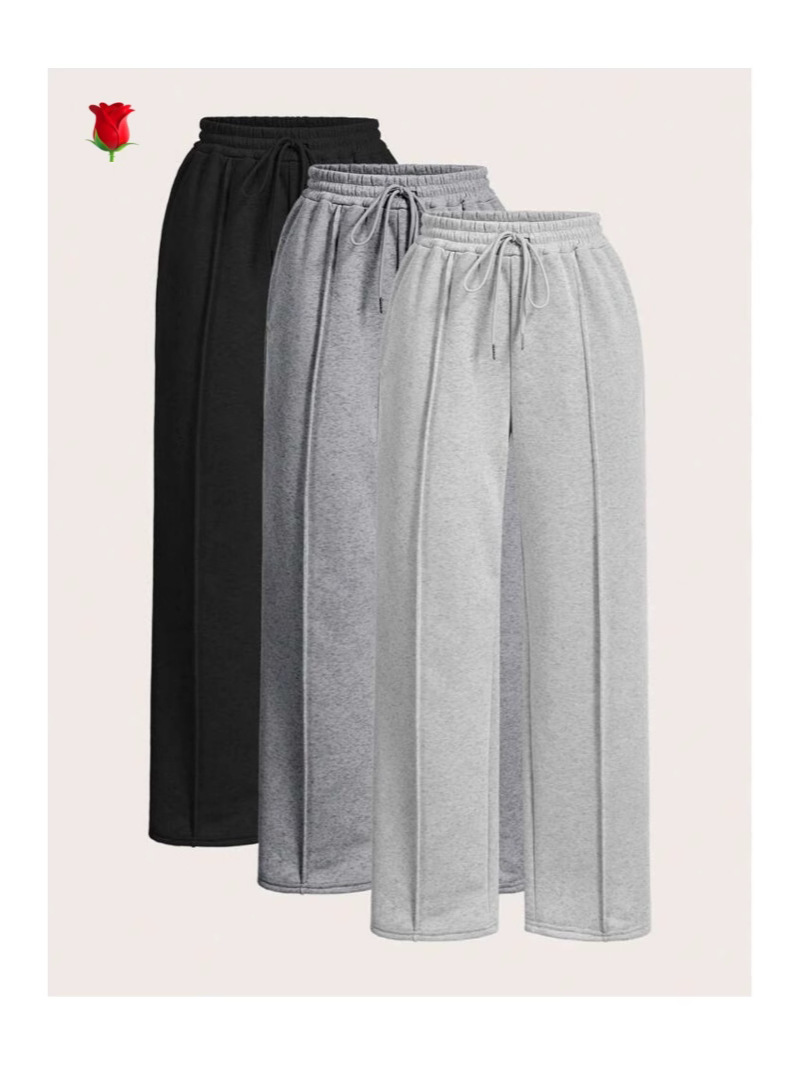 Picture of Cross-Border Foreign Trade Amazon Temu Spring and Autumn European and American Style Solid Color Casual Straight Pocket Drawstring Elastic Waist Sweatpants
