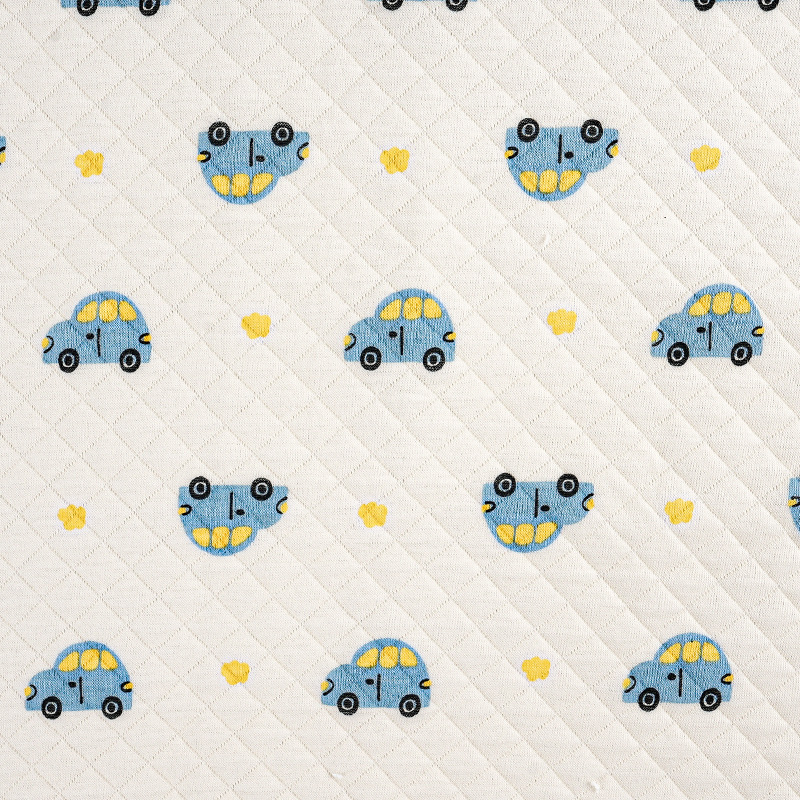 Picture of Original White Diamond Lattice Jacquard Air Layer Printed Baby Quilted Fabric Baby's Sleeping Bag Quilted Fabric