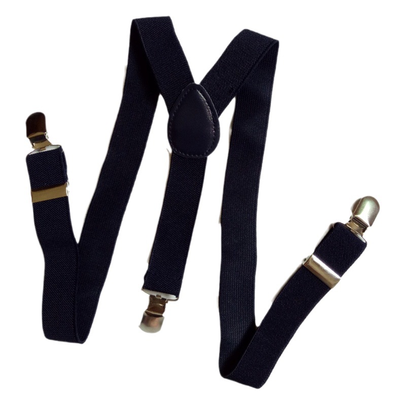 Cross-border supply solid color children's suspender clip baby suspenders 3 clips Y-shaped performance clothing matching suspender
