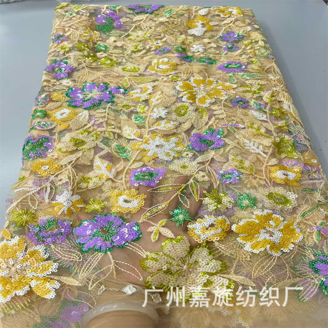 Dai ethnic style film embroidery lace fabric Xiuhe wedding dress dress children's embroidered cloth fabric