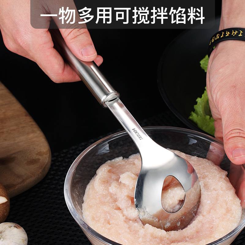 Picture of 304 Stainless Steel Meatball Maker Kitchen Tools Meatball Spoon Fish Ball Shrimp Sliding Pressing Meatball Creative Household
