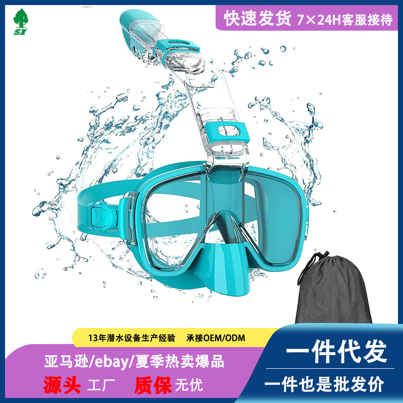 Waterproof mask full dry underwater nose free breathing diving glasses can be installed camera to send packaging bag