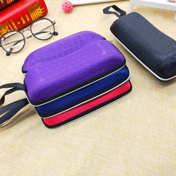 Picture of 2019 New glasses box zipper box honeycomb pattern EVA glasses box can be set color sun glasses box