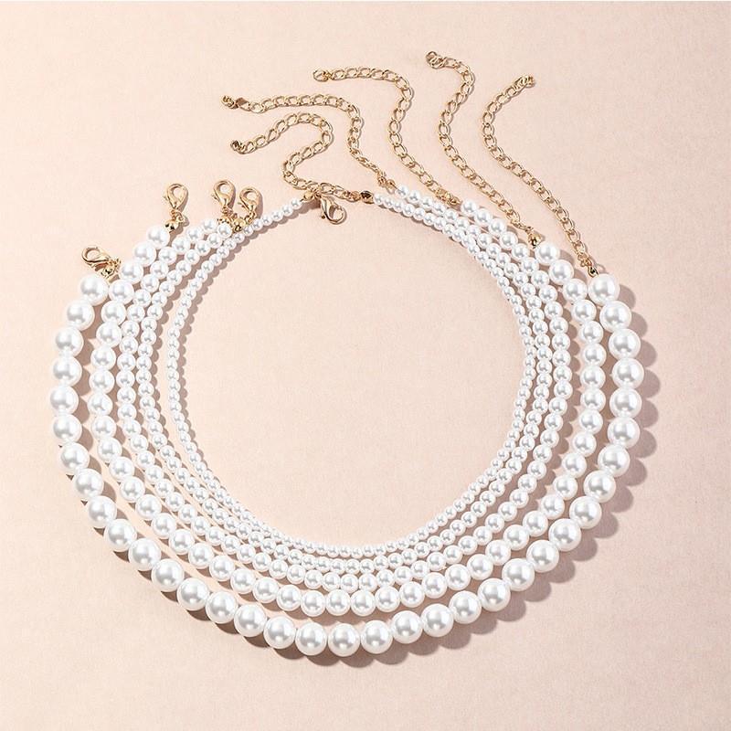 Europe and the United States cross-border jewelry temperament elegant and generous clavicle chain beautiful imitation pearl neck chain retro versatile ladies necklace