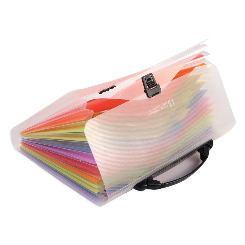 rainbow A4 organ bag 13 grid multi-layer file bag organ folder LOGO test paper storage information book