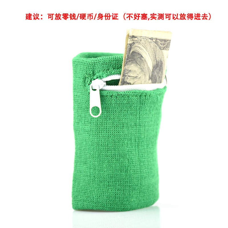 Picture of Fitness Wristband Sports Breathable Key Change Arm Cover Pressure Protector Cotton Sweat-Absorbing Zipper Wallet Wristband