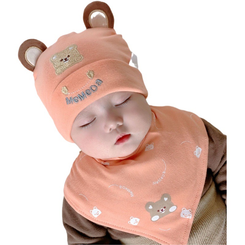 Picture of Katu Bear Infant Hat Spring & Fall 3-6-12 Months Male and Female Baby Pullover Hat Cotton 100-Day Sleeping Hat