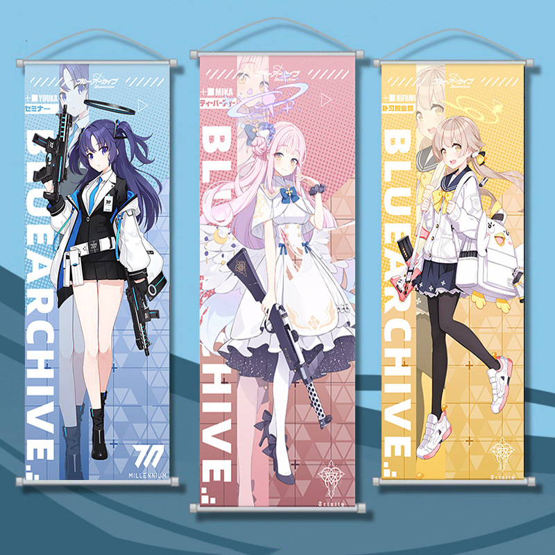 Blue file anime peripheral Blue White son Xingye Sun Fumei Ailu scroll anime two-dimensional scroll hanging painting