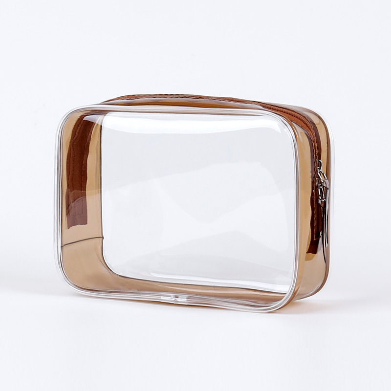 Picture of Pvc Cosmetic Bag Transparent Waterproof Large Capacity Cosmetics Travel Cosmetics Bag Ready-Made Plastic Zipper Toiletry Bag