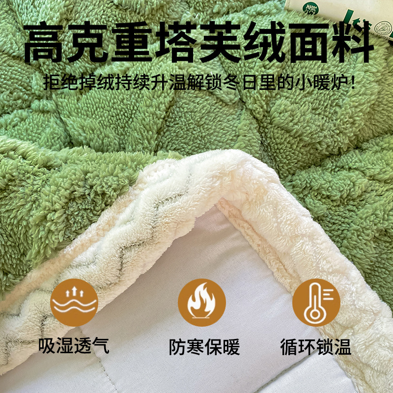 Picture of Class A Thickened Tower Fleece Mattress Cushion Household Bedroom Milk Fleece Mattress Cushion Winter Single Mattress Quilt Mattress