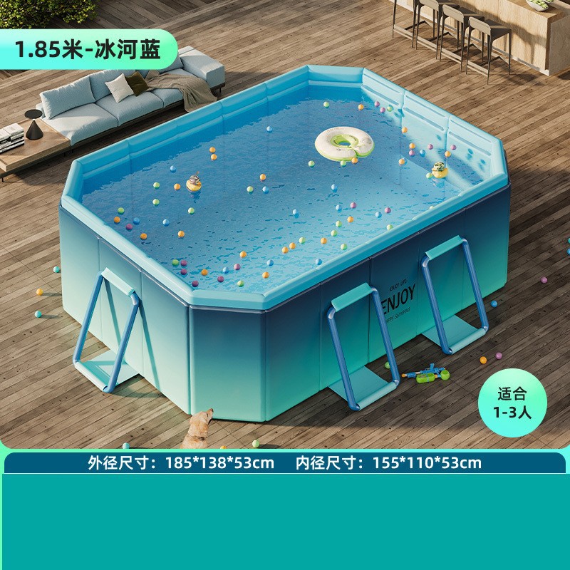 Picture of Non-inflatable folding swimming pool children's swimming pool baby adult home paddling pool extra thick 5-layer wear-resistant swimming pool