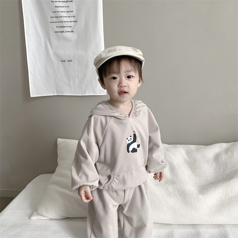 Picture of Children's Cartoon Printed suit Autumn Clothes Baby's Autumn Clothes Korean Style Children's Wear Boy's Hooded Sweater Two-Piece Set