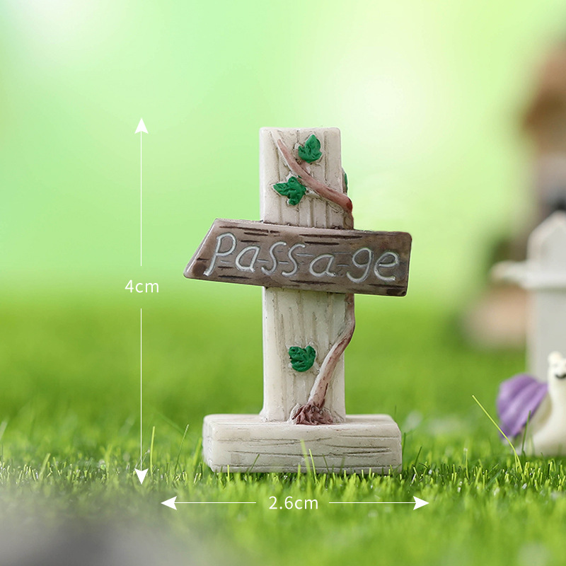 Picture of Moss micro landscape decoration ZAKKA grocery Simulation Guide Board station board four tree pile guide board