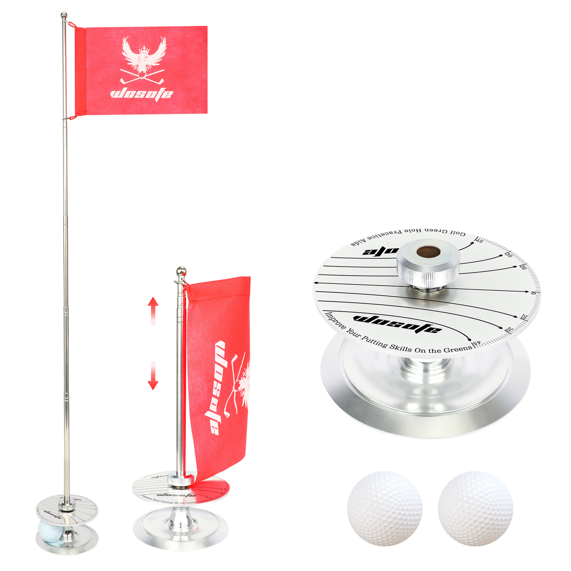 Cross-border golf putt trainer golf vertical flag holder green hole trainer indoor and outdoor retractable accessories