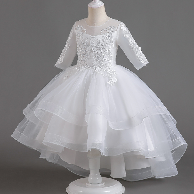 Children's Princess Dress New Flower Girl Fluffy Gauze Girl Host Piano Performance Dress Evening Dress Cross-Border Clothing
