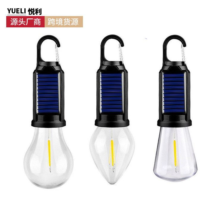 Outdoor Solar Lighting Hook Camping Atmosphere Tent Light Spherical Light Bulb Warm Light Camping Light Courtyard Wall Light
