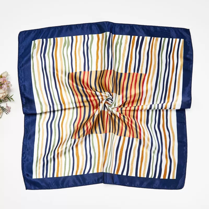 Picture of Small Square Scarf Korean Professional Silks and Satins Versatile Bank Stewardess Train Member Business Fashion Decorative Women's Scarf