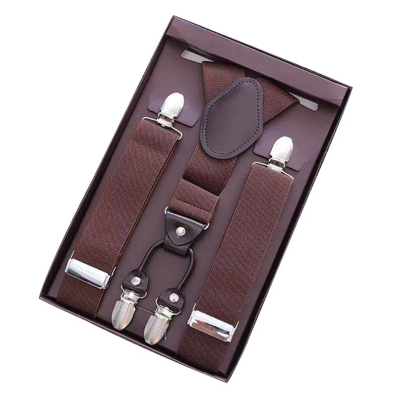 Picture of High elastic pants suspender clip men's activity suspender gift box school uniform four-clip suit pants adult suspender