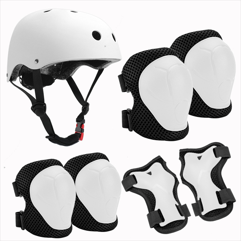 Manufacturer Wholesale Children's Roller Skating Protective Gear Skateboard Knee Pads Elbow Pads Balance Car Skating Protective Gear Six or Seven-Piece Set