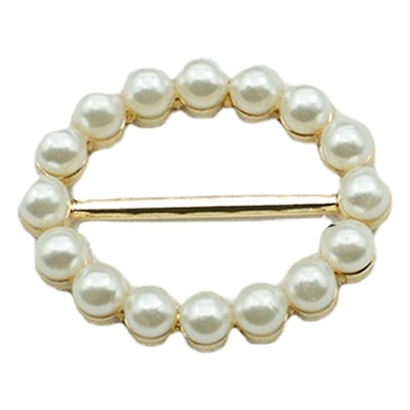 Korean multi-functional silk towel buckle wholesale high-level clothes accessories buckle pearl rhinestone corner knot buckle jewelry