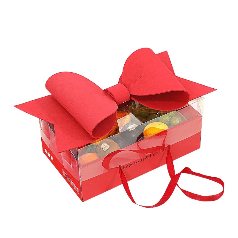Changyi wholesale bow gift box flower bouquet gift transparent packaging gift box portable floral flower arrangement box