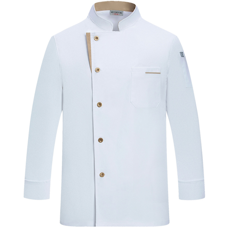 Picture of New Elastic Restaurant Chef Overalls Short-Sleeved Men's Summer Clothes Breathable Hotel Restaurant Kitchen Chef Clothes Half-Sleeved