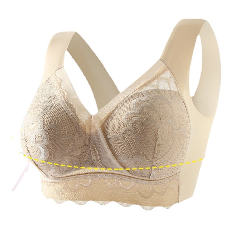 Picture of Cross-border new foreign trade plus size beauty back bra wireless vest-style sexy lace underwear women's sleep chubby girl