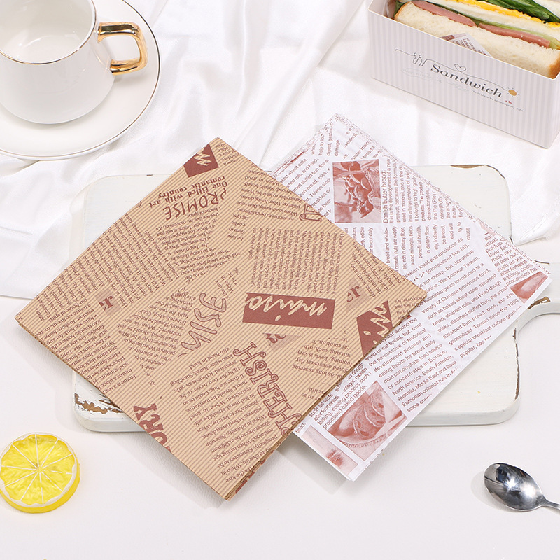 Picture of Square 18cm Coated Oil-proof Paper Hamburger Box Cushion Paper Lunch Cake Oil-proof Paper Sandwich Wrapping Paper