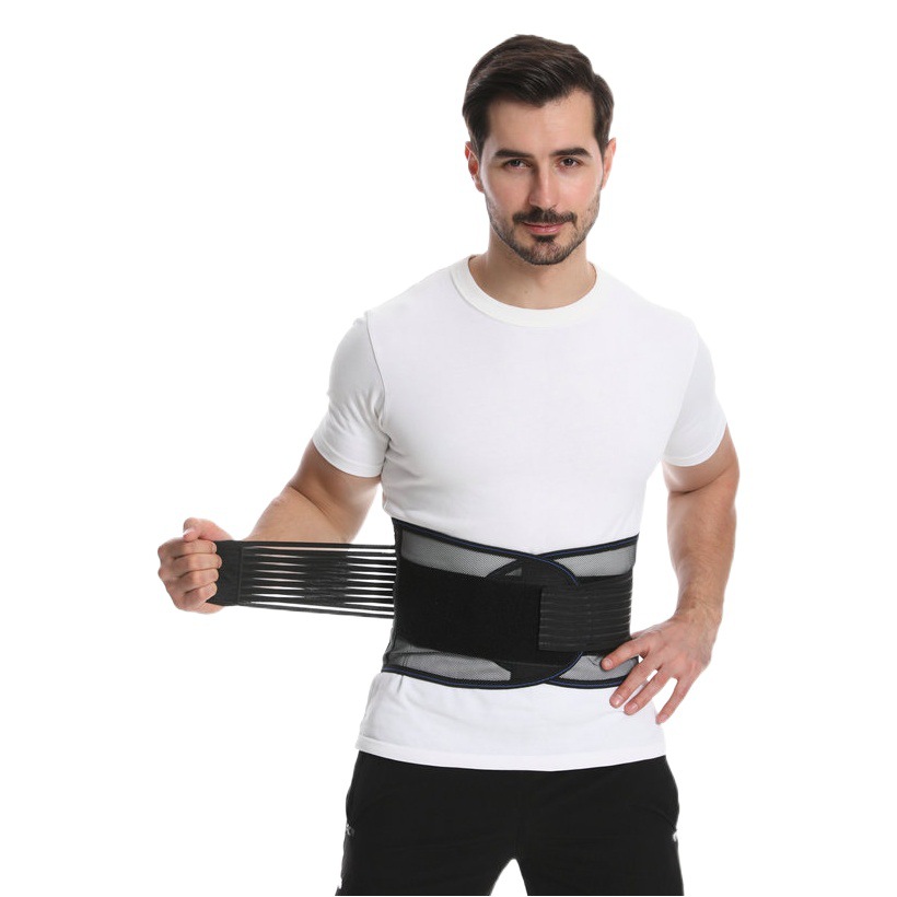 Rodafei waist black mesh breathable waist support belt lumbar fixation belt summer steel support waist support wholesale