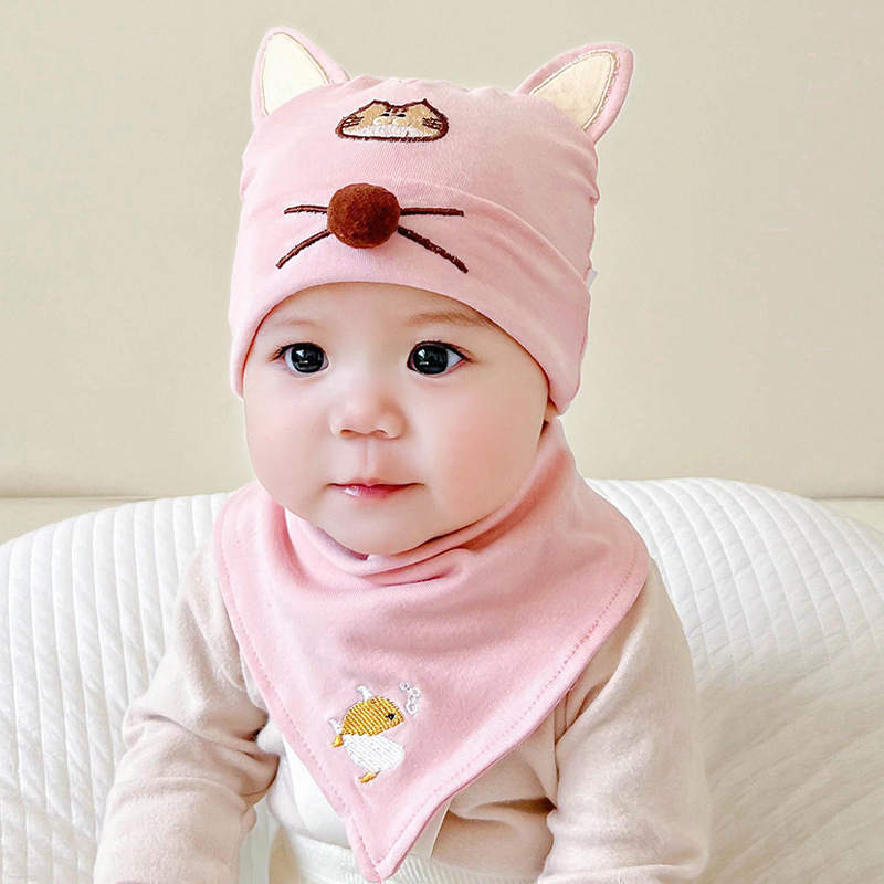 Picture of Katu Bear Infant Hat Spring & Fall 3-6-12 Months Male and Female Baby Pullover Hat Cotton 100-Day Sleeping Hat