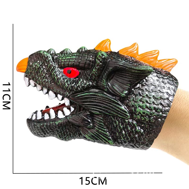 Picture of Dinosaur Hand Doll Gloves Soft Glue Tyrannosaurus Rex Triceratops Shark Simulation Animal Model Stall Shark Arm Toy Cross Border
