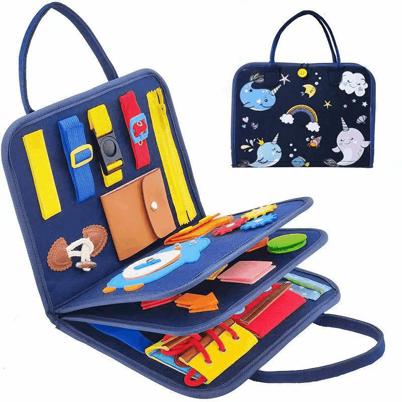 Children's Learning Board wholesale early education toys life common sense dress tie shoelace felt bag children's felt busy board