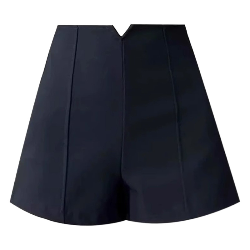 100kg Hot Girl Black Hot Pants Women's Summer Plus Size Fat mm Outer Wear Wide Leg High Waist Slim Stretch A-Line Suit Shorts