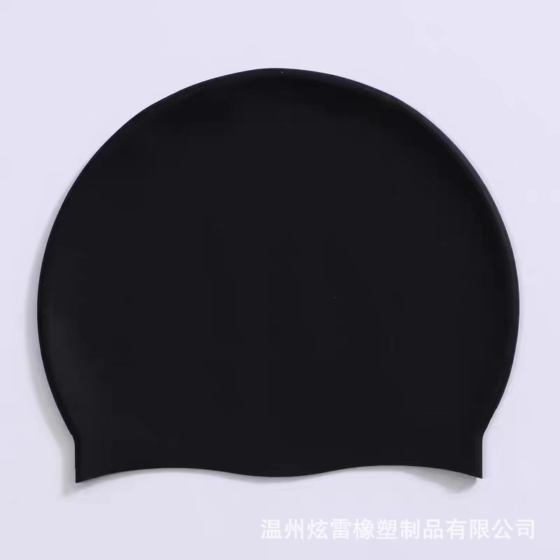 Picture of Ready Stock Wholesale Silicone Swimming Cap Solid Color Silicone Swimming Cap Adult Swimming Cap with Head Shape